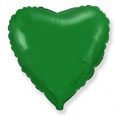 Шар с гелием Сердце, Зеленый, 46 см
